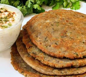 Kuttu Ke 2 Parathe With Dahi Wale Aloo Ki Sabji + Dahi