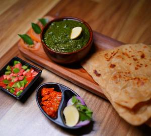 Palak paneer with warms ghee paratha's