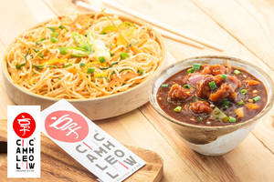 Veg Butter Chilli Garlic Noodles And Cauliflower Manchurian
