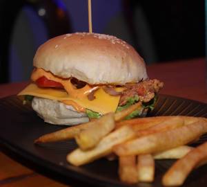 Crispy tender burger with wafers