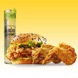 Mr. Crunchos Burger + 2pcs Chicken Wings + Virgin Mojito