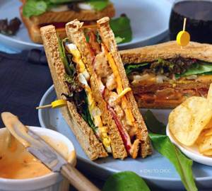 3 Layer Tandoori  Paneer Club Sandwich