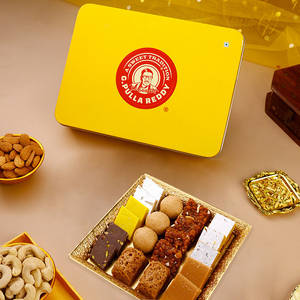 Festive Assorted Sweets In Yellow  Tin 1kg