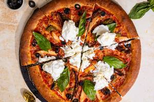 Pesto Chicken Burrata Pizza