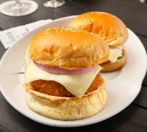 Melted Cheese Aloo Tikki Burger