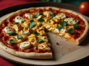 Paneer and corn pizza