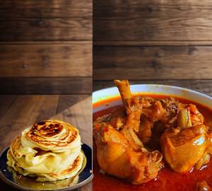 Malabar Parota 2 Pieces With Chicken Stew [Sharwa] 4 Chicken Pieces            