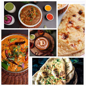 Rarrah Chk 750ml + Karahi Paneer 750ml + Dal Makhani 500ml + Rotis/butter Naans