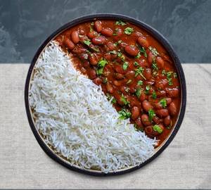 Rajma tadka + raita + chawal