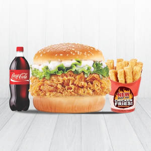 Me 7 ( Me Fried Chicken Burger + C. Fries + Drink )