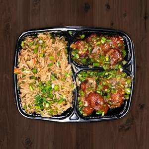 Chilli Paneer with Fried Rice 