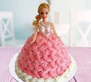 Eggless Barbie Cake Vanilla Cake 1kg