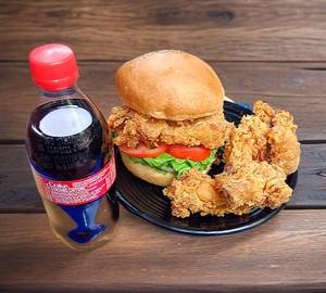 Any chicken burger + wings + drink [250 ml]
