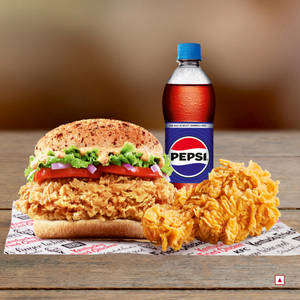 Spicy Zinger Burger and Chicken Meal