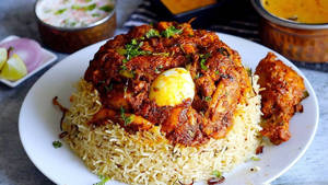 Chicken fry piece biryani                                              