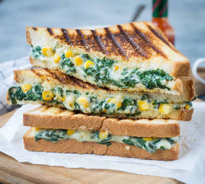 Corn & Spinach Sandwich