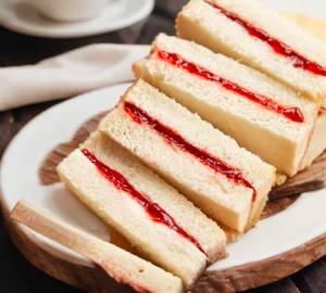 Bread butter jam sandwich