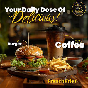 Burger + Fries + Cold Coffee