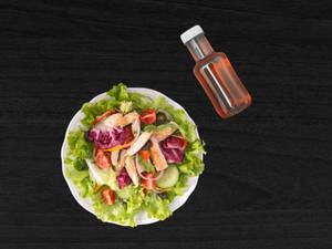 Chicken Salami Salad With Peach Ice Tea