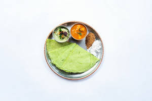 Spinach Neer Dosa With Gassi ( Vegan / Jain / Gluten Free )