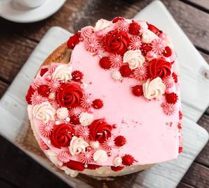 Buy Rose Heart Strawberry Cake