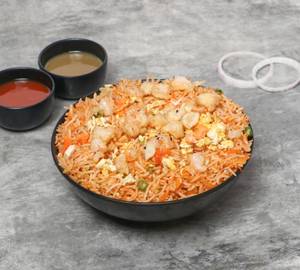 Garlic prawn rice