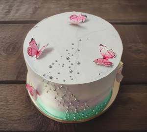 Butterfly Baby Shower Eggless Choco Chips Chocolate Cake