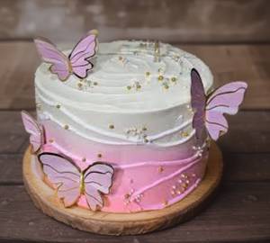 Fancy Butterfly Theme Birthday Eggless Red Velvet  Cake