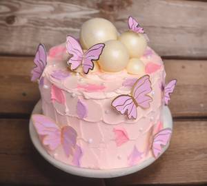 Simple Butterfly Eggless Rasmalai  Cake