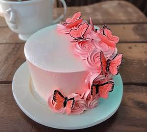 Tier Butterfly Eggless Butterscotch Cake