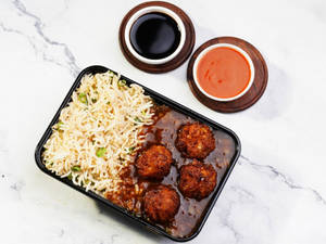 Jain Veg Manchurian Fried Rice