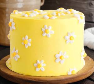 Eggless  Tasteful Red Decoration Butterscotch Cake  350 Grm