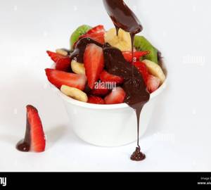 Chocolate with mix fruit cream