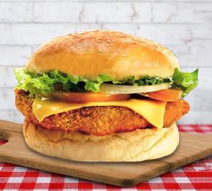 Aloo Tikki Cheesy Burger