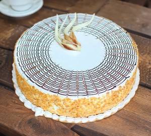 Exotic butterscotch eggless cake
