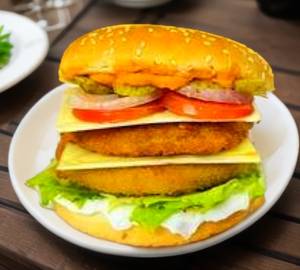 Chicken cheese burger [double]