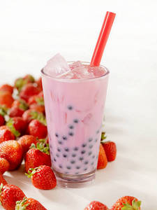 Strawberry Cheese Cake Boba Drink