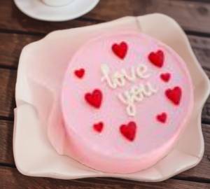 Eggless Strawberry Love  Bento Cake