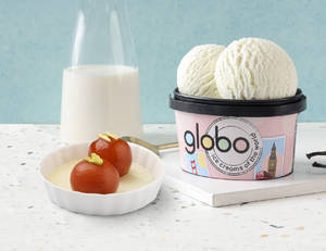 Gulab Jamun + Vanilla Ice Cream