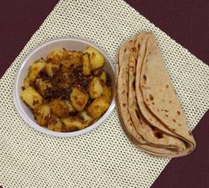 Jeera aalu with 4 tawa butter roti