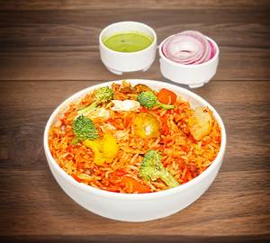 Veg Hyderabadi Biryani with Raita