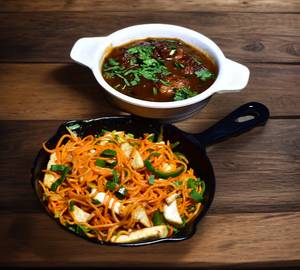 Veg Manchurian Gravy With Veg Noodles