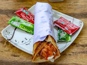 Double Chicken Malai Tikka Roll
