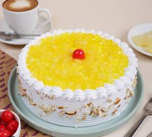 Eggless  Fresh Pineapple Cream Cake