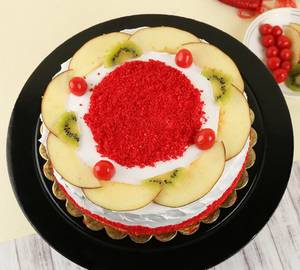 Eggless  Eggless Red Velvet Fruit Cake