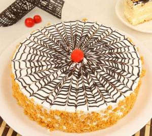 Eggless Butterscotch Layered Cake