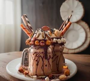 Chocolate shake with ice cream