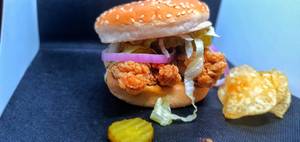 Hot and spicy chicken burger