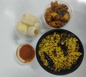 Tamarind Rice with Veg Fry