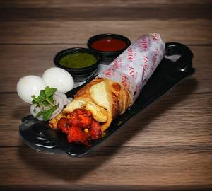 Double Chilli Chicken Double Egg Kathi Roll